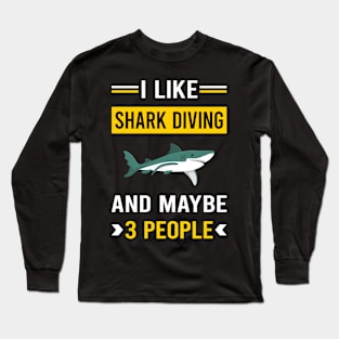 3 People Shark Diving Diver Long Sleeve T-Shirt